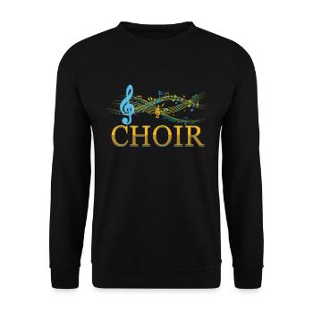 Clef Chor Musik Noten Chor Chor Singen Geschenk - Unisex Pullover - Schwarz - Vorne - Alina (178cm) & Michal (187cm)