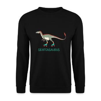 Skateasaurus Dino Inline Skating Rollerblading - Unisex Pullover - Schwarz - Vorne - Alina (178cm) & Michal (187cm)