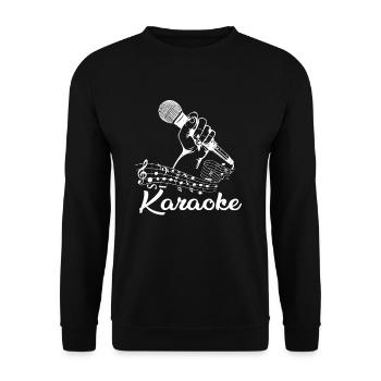 Karaoke Mic Music Notes Microphone Chant Cadeau - Sweat-shirt Unisexe - noir - Devant - Alina (178cm) & Michal (187cm)