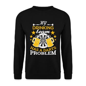 Dart Darts Bullseye Dart Player Dartboard Gift - Unisex Sweatshirt - black - Front - Alina (178cm) & Michal (187cm)