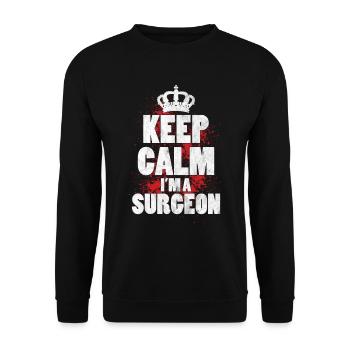 Keep Calm I'm A Surgeon Medicine Hospital Job Gift - Unisex Sweatshirt - black - Front - Alina (178cm) & Michal (187cm)