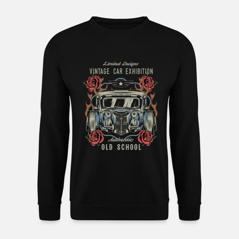 Vintage Autos Hotrod Hot Rod Garage Retro Geschenk - Unisex Pullover - Schwarz