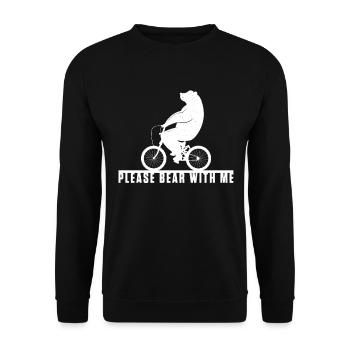 Bear Cyclist Biker Bike Cycling Biking BMX MTB - Unisex Sweatshirt - black - Front - Alina (178cm) & Michal (187cm)