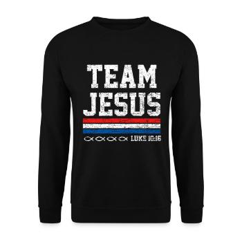 Équipe Jésus-Christ Dieu Religion Prière Foi Don - Sweat-shirt Unisexe - noir - Devant - Alina (178cm) & Michal (187cm)