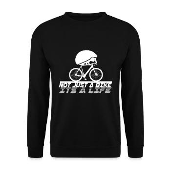 Fahrrad ist Leben BMX MTB Radfahren Fahrrad Biker Geschenk - Unisex Pullover - Schwarz - Vorne - Alina (178cm) & Michal (187cm)