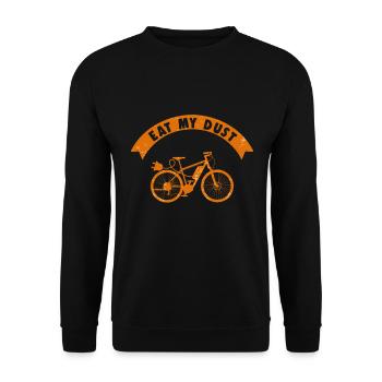 Eat My Dust EBike Electric Bicycle Biking Biker - Unisex Sweatshirt - black - Front - Alina (178cm) & Michal (187cm)