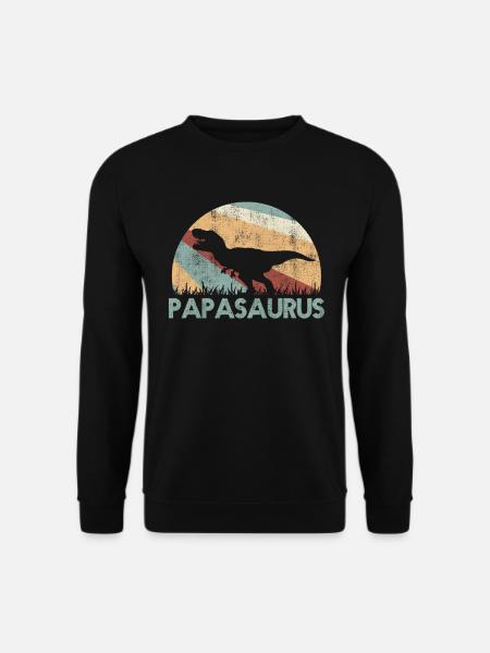 Vatertag Papa Vater Vati Papasaurus Geschenkidee - Unisex Pullover - Schwarz