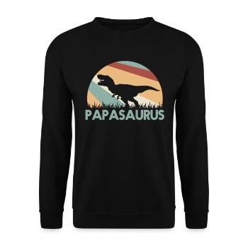 Father's Day Dad Dad Dad Papasaurus Gift Idea - Unisex Sweatshirt - black - Front - Alina (178cm) & Michal (187cm)