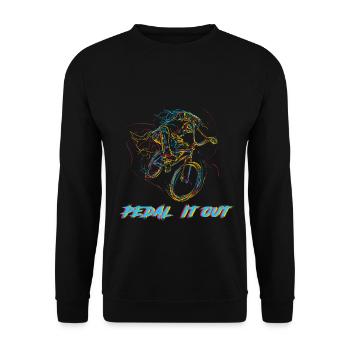 Pedal It Our Biker Abstract Cyclist Cycling - Unisex Sweatshirt - black - Front - Alina (178cm) & Michal (187cm)