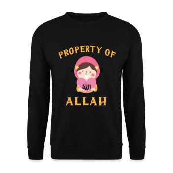 Property Of Allah Mosque Muslim Islam Religion - Unisex Sweatshirt - black - Front - Alina (178cm) & Michal (187cm)