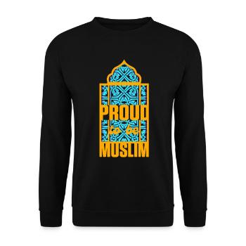 Proud Be Muslim Islam Allah Quran Mosque Gift - Unisex Sweatshirt - black - Front - Alina (178cm) & Michal (187cm)