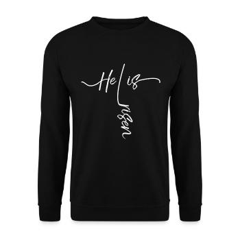 Il est ressuscité Jésus-Christ Religion Dieu Don de foi - Sweat-shirt Unisexe - noir - Devant - Alina (178cm) & Michal (187cm)