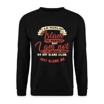 Islam Is Perfect Muslim Allah Mosque Quran Gift - Unisex Sweatshirt - black - Front - Alina (178cm) & Michal (187cm)