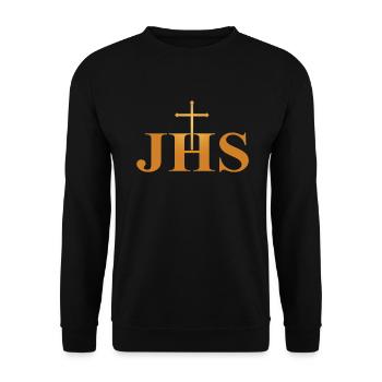 JHS Jesus Christus Gott Christentum Religion Kirche - Unisex Pullover - Schwarz - Vorne - Alina (178cm) & Michal (187cm)