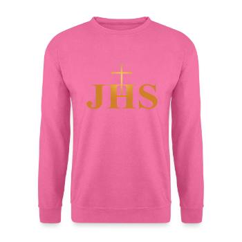 JHS Jesus Christ God Christianity Religion Church - Unisex Sweatshirt - pink - Front
