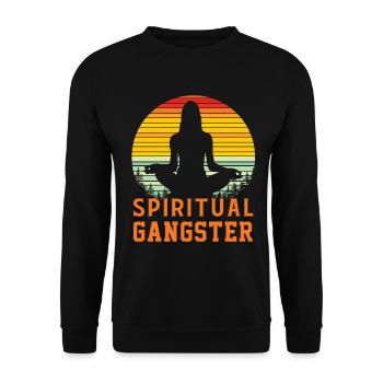 Yoga Meditation Namaste Buddhism Asana Gift - Unisex Sweatshirt - black - Front - Alina (178cm) & Michal (187cm)