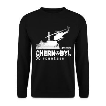 Chernobyl TShirt 1986 3.6 Roentgen Soviet USSR - Unisex Sweatshirt - black - Front - Alina (178cm) & Michal (187cm)