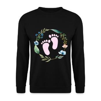 mère future sexe reveal grossesse - Sweat-shirt Unisexe - noir - Devant - Alina (178cm) & Michal (187cm)