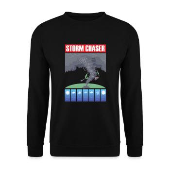 Storm Chaser Hurricane Meteorology Tornado Gift - Unisex Sweatshirt - black - Front - Alina (178cm) & Michal (187cm)