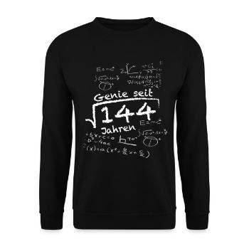 Lustiges Mathematik Geschenk zum 12. Geburtstag - Unisex Pullover - Schwarz - Vorne - Alina (178cm) & Michal (187cm)