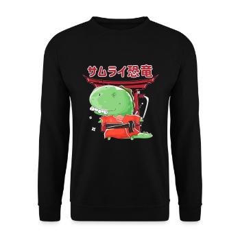 Samurai Dino Ninja Japan Shinobi Katana Kendo Gift - Unisex Sweatshirt - black - Front - Alina (178cm) & Michal (187cm)