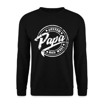 Bester Papa der Welt Vatertag - Unisex Pullover - Schwarz - Vorne - Alina (178cm) & Michal (187cm)