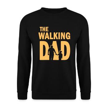 La marche papa Pour la fête des pères - Sweat-shirt Unisexe - noir - Devant - Alina (178cm) & Michal (187cm)