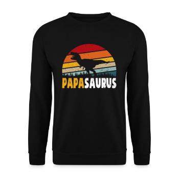 Father's Day Dad Dad Dad Papasaurus Gift Idea - Unisex Sweatshirt - black - Front - Alina (178cm) & Michal (187cm)