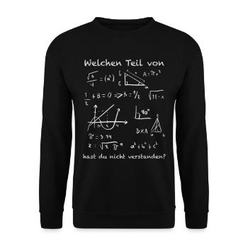 Welchen Teil von hast du nicht verstanden Mathe - Unisex Pullover - Schwarz - Vorne - Alina (178cm) & Michal (187cm)