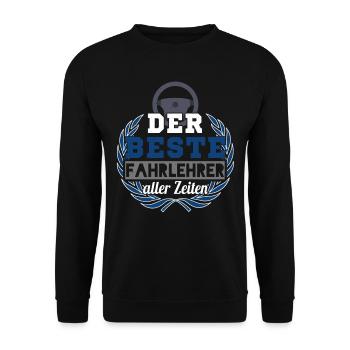 Fahrlehrer Fahrschule Fahrschullehrer Geschenk - Unisex Pullover - Schwarz - Vorne - Alina (178cm) & Michal (187cm)