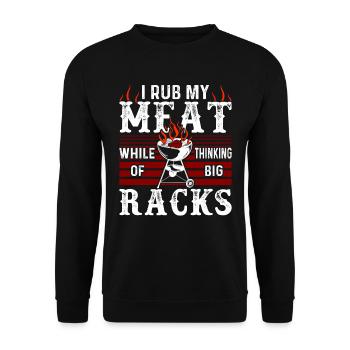 Grilling BBQ Grill Master Barbecue Gift - Unisex Sweatshirt - black - Front - Alina (178cm) & Michal (187cm)