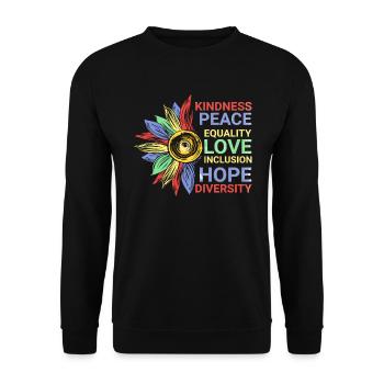 Peace love Sunflower Fyer's pride - Unisex Sweatshirt - black - Front - Alina (178cm) & Michal (187cm)