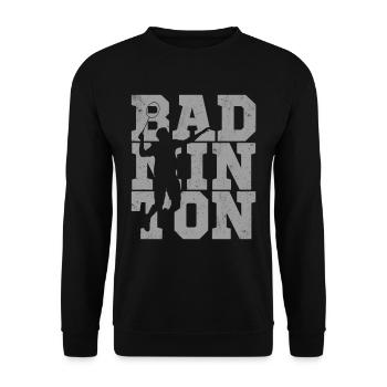 Badminton featherball badminton racket gift - Unisex Sweatshirt - black - Front - Alina (178cm) & Michal (187cm)