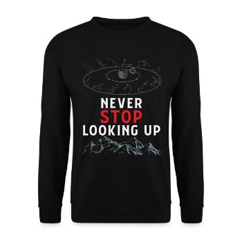 Astronaut Astrophysik Astrophysiker Geschenk - Unisex Pullover - Schwarz - Vorne - Alina (178cm) & Michal (187cm)