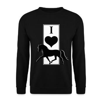 Cheval Cheval Équitation Poney Western Shirt - Sweat-shirt Unisexe - noir - Devant - Alina (178cm) & Michal (187cm)