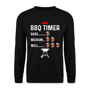 Grilling BBQ Grill Master Barbecue Gift - Unisex Sweatshirt - black - Front - Alina (178cm) & Michal (187cm)