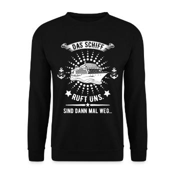 Kreuzfahrt Sprüche Kreuzfahrtschiff Anker Geschenk - Unisex Pullover - Schwarz - Vorne - Alina (178cm) & Michal (187cm)