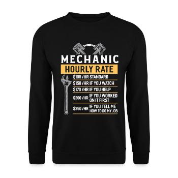 Mécanicien automobile mécanicien garage garage cadeau - Sweat-shirt Unisexe - noir - Devant - Alina (178cm) & Michal (187cm)