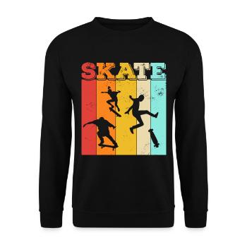 Skate, skaten, Skater, Skateboard - Unisex Pullover - Schwarz - Vorne - Alina (178cm) & Michal (187cm)