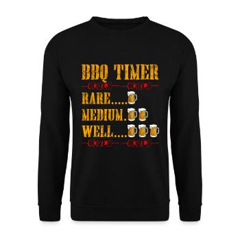 Grilling BBQ Grill Master Barbecue Gift - Unisex Sweatshirt - black - Front - Alina (178cm) & Michal (187cm)