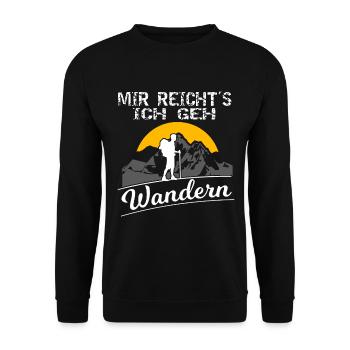 Wanderer, Mir reicht´s ich geh Wandern, Berggipfel - Unisex Pullover - Schwarz - Vorne - Alina (178cm) & Michal (187cm)