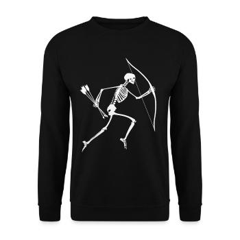 chemise de squelette d'archer de tir à l'arc drôle - Sweat-shirt Unisexe - noir - Devant - Alina (178cm) & Michal (187cm)