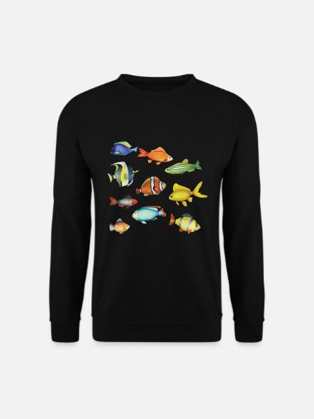 Fisch bunte TierLiebhaber Angeln Fisch Geschenk - Unisex Pullover - Schwarz