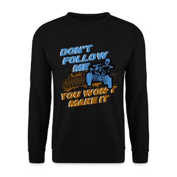 Ne me suivez pas ATV Quad Offroad Motorsport Cadeau - Sweat-shirt Unisexe - noir - Devant - Alina (178cm) & Michal (187cm)