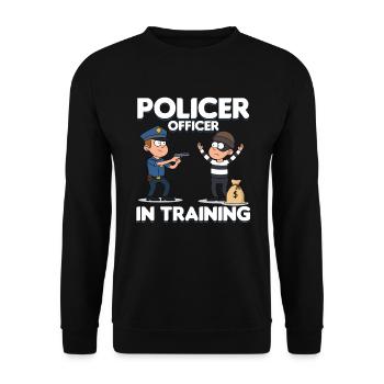 Policier en formation Policier Cadeau de flic - Sweat-shirt Unisexe - noir - Devant - Alina (178cm) & Michal (187cm)