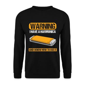 Harmonica Know How To Use It Blues Music Band Gift - Unisex Sweatshirt - black - Front - Alina (178cm) & Michal (187cm)