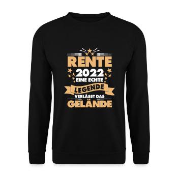 Renteneintritt Geschenk 2022 Pensionierung 2022 - Unisex Pullover - Schwarz - Vorne - Alina (178cm) & Michal (187cm)
