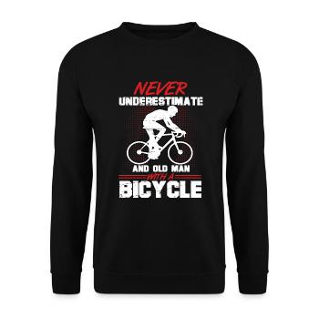bicycle Bicycle Never underestimate and old Man - Unisex Sweatshirt - black - Front - Alina (178cm) & Michal (187cm)