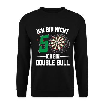 50. Geburtstag Darts Geschenk 50 Ehrentag Männer - Unisex Pullover - Schwarz - Vorne - Alina (178cm) & Michal (187cm)