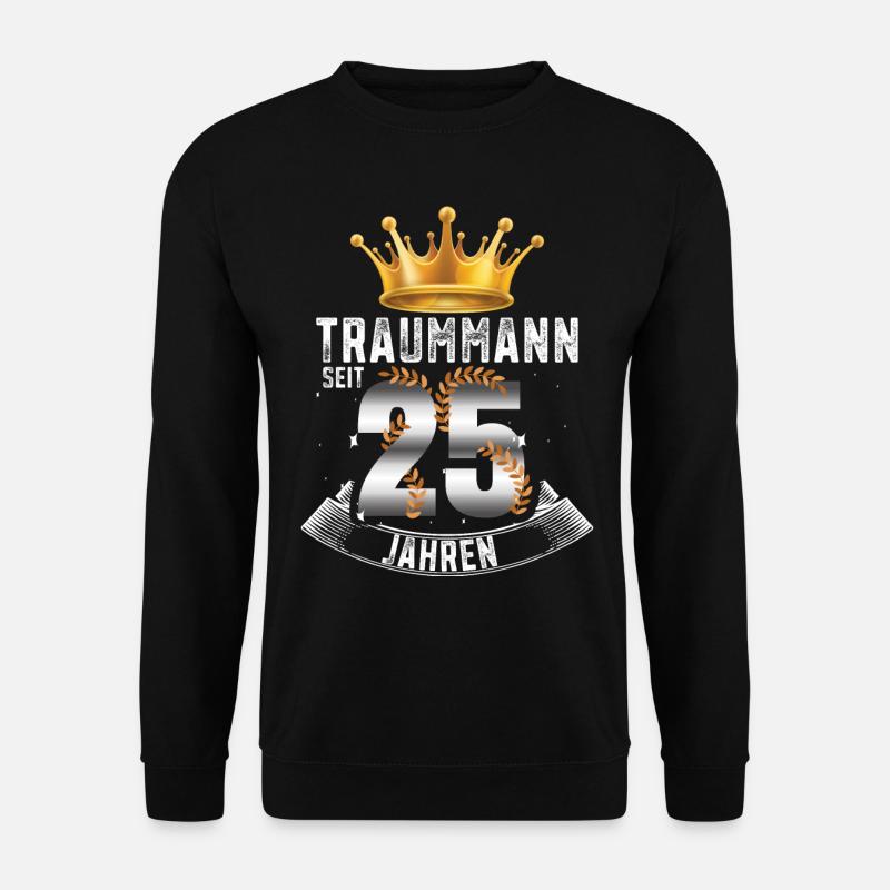Traumpaar seit 25 Jahren Silberhochzeit Geschenk - Unisex Pullover - Schwarz